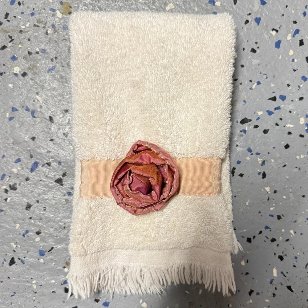 Decorative Hand Towel With Rose Accent